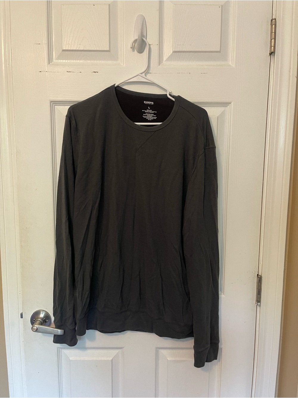 Sonoma Men's Long-Sleeve Crewneck Shirt - Charcoal Gray